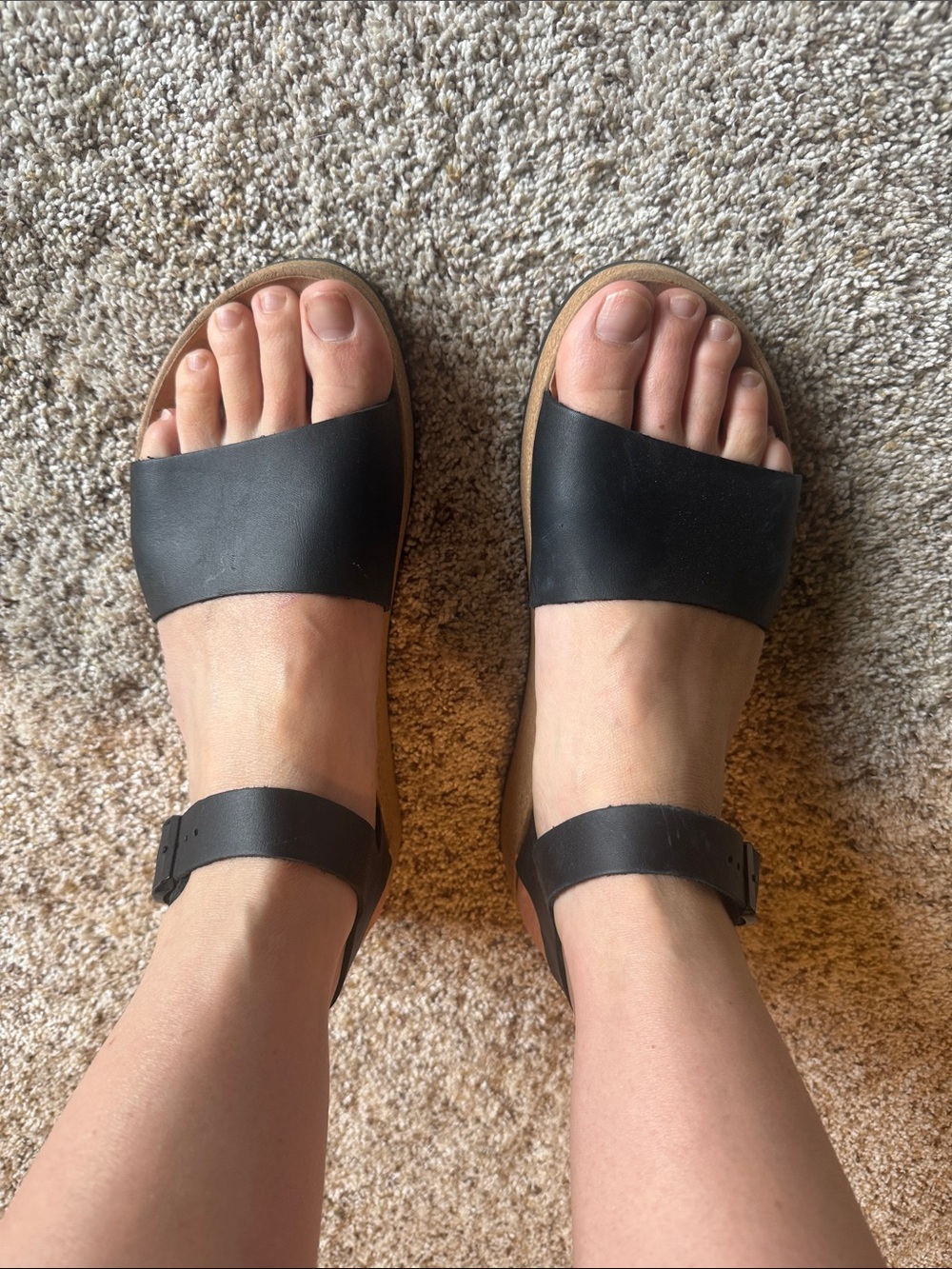 Birkenstock Women's Black Leather Slide Sandals with Ankle Strap